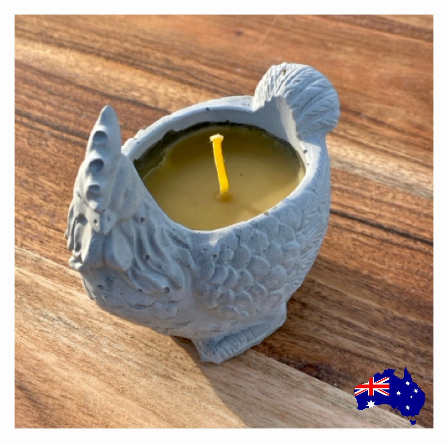 Pure Beeswax Chicken Rooster Candle Aussie Handmade