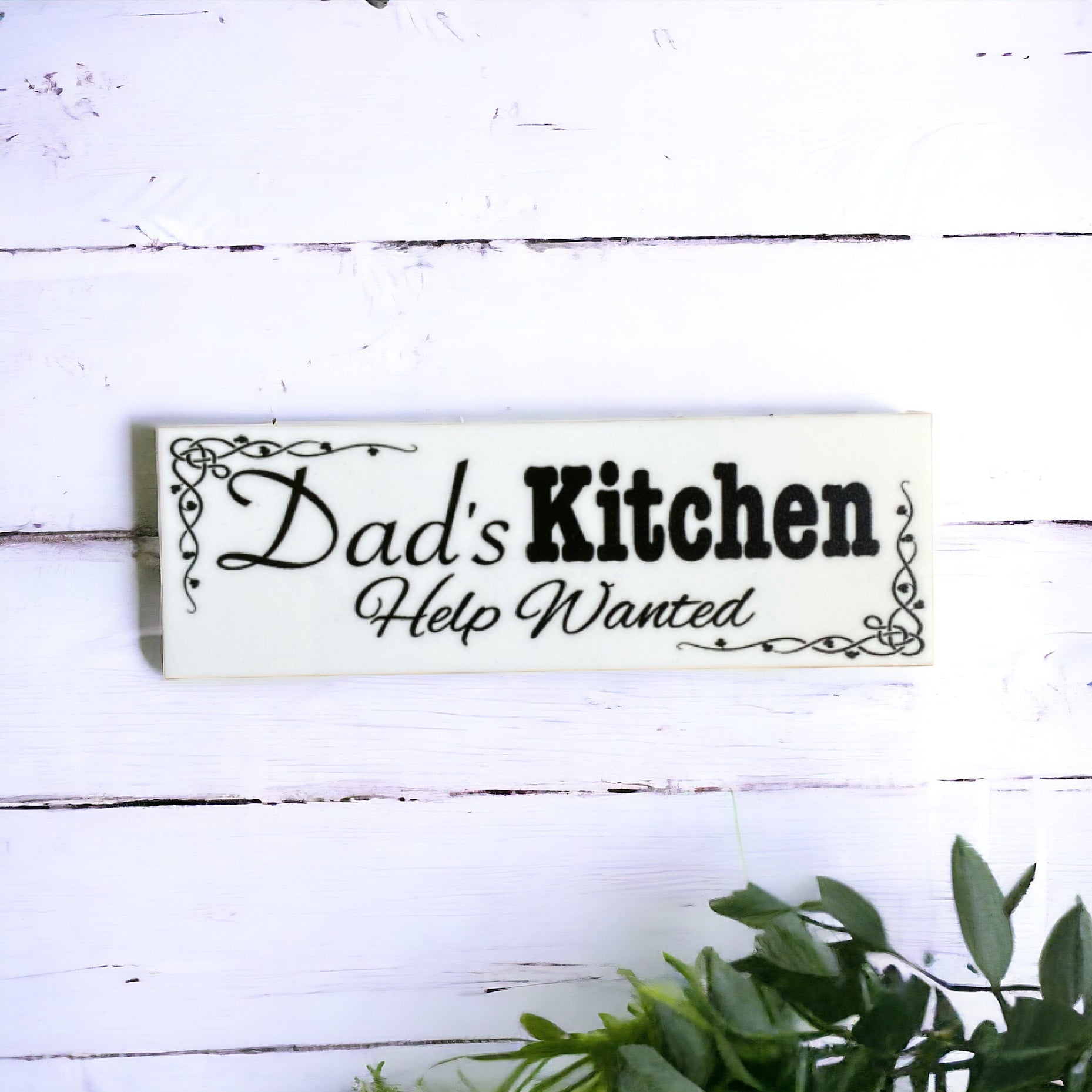 Dad's Kitchen Help Wanted Sign - The Renmy Store Homewares & Gifts 