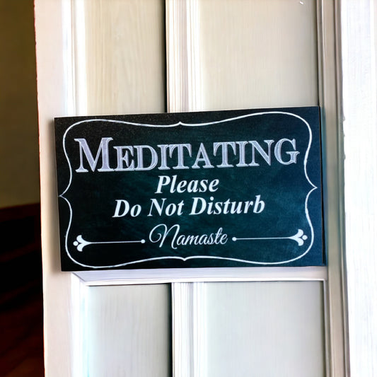 Meditating Meditation Do Not Disturb Sign - The Renmy Store Homewares & Gifts 