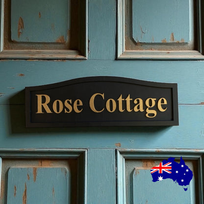 Cottage House Residence Timber Wood Custom Personalised Sign