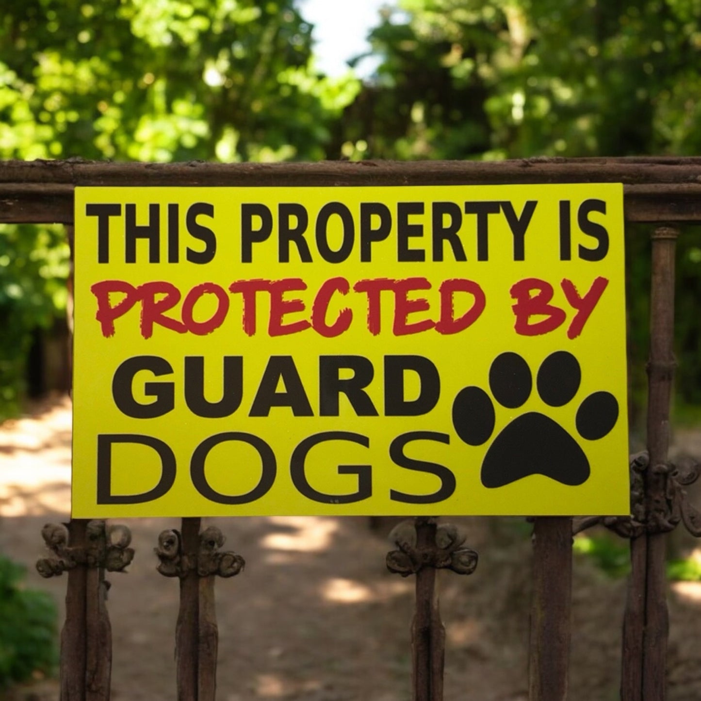 This Property Is Protected By Guard Dogs Dog Sign - The Renmy Store Homewares & Gifts 