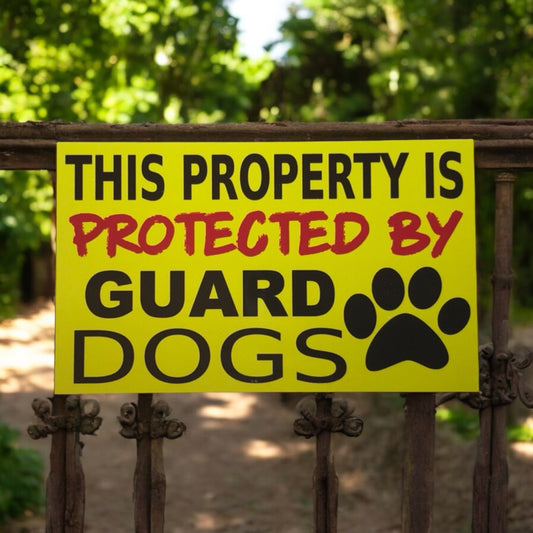 This Property Is Protected By Guard Dogs Dog Sign - The Renmy Store Homewares & Gifts 