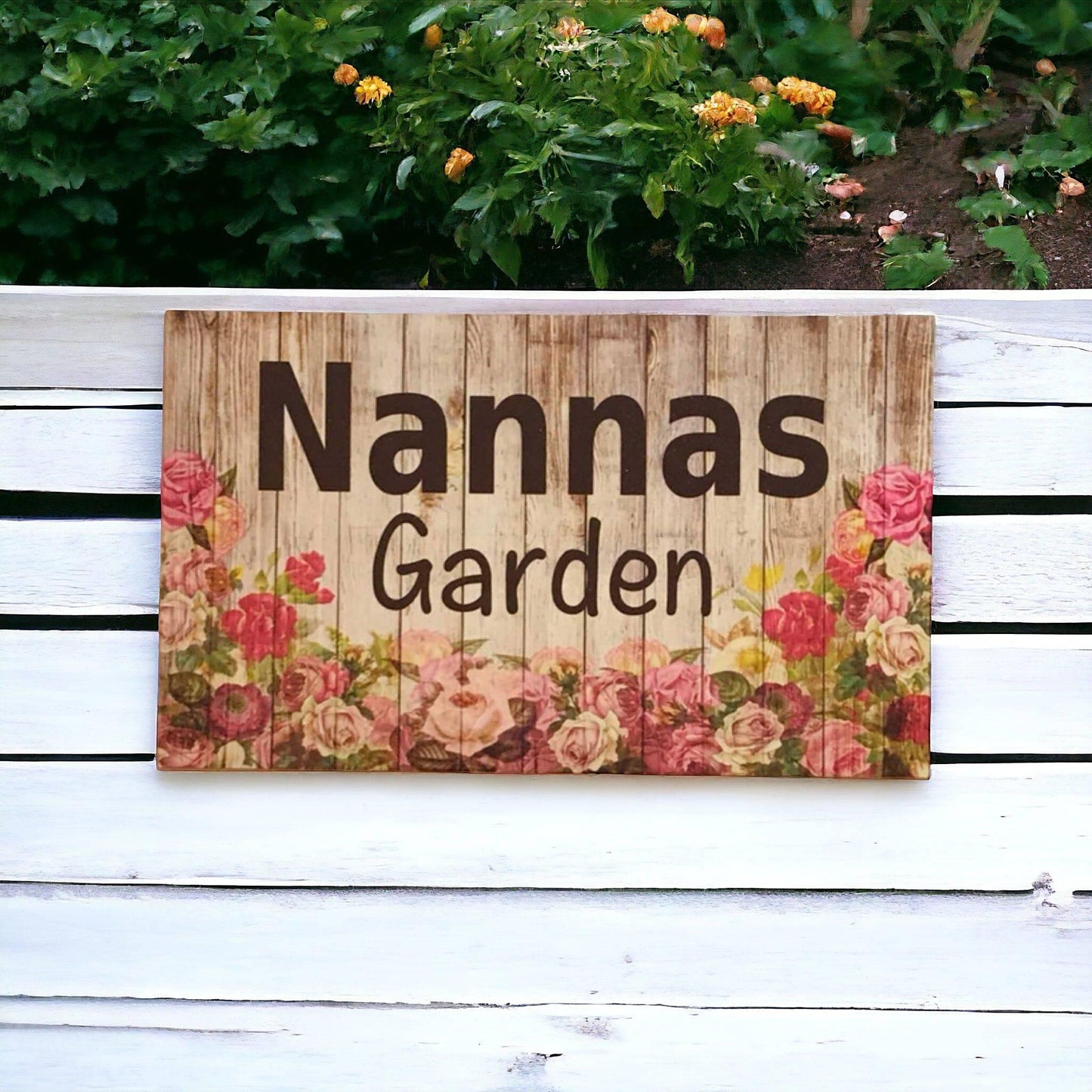 Nannas Garden Floral Rose Sign - The Renmy Store Homewares & Gifts 