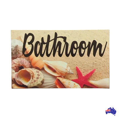 Beach Shells Starfish Toilet Laundry Bathroom Sign - The Renmy Store Homewares & Gifts 