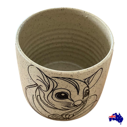 Handmade Brushtail Possum Ceramic Mug Cup | Aussie Made Wolf and Clay Wildlife Gift