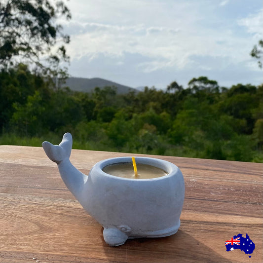 Pure Beeswax Whale Ocean Candle Aussie Handmade