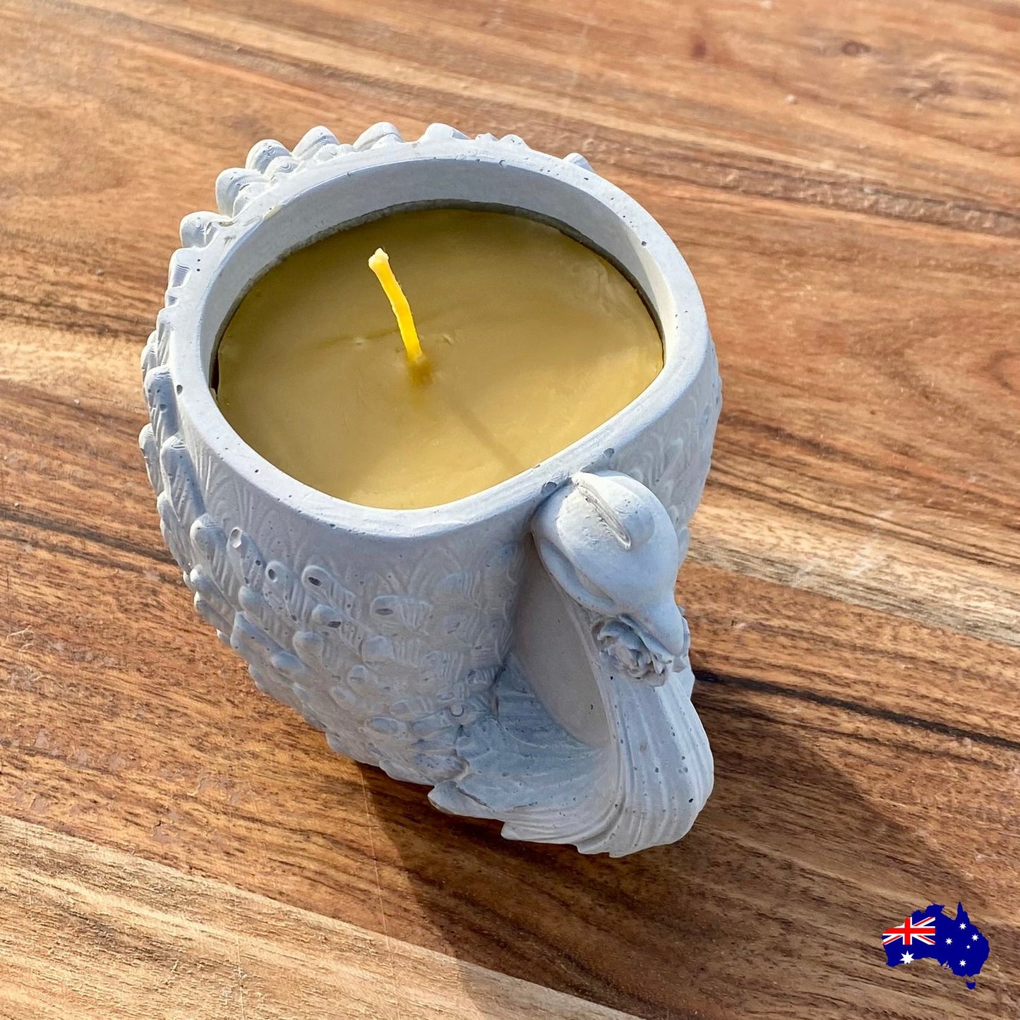 Pure Beeswax Peacock Bird Candle Aussie Handmade