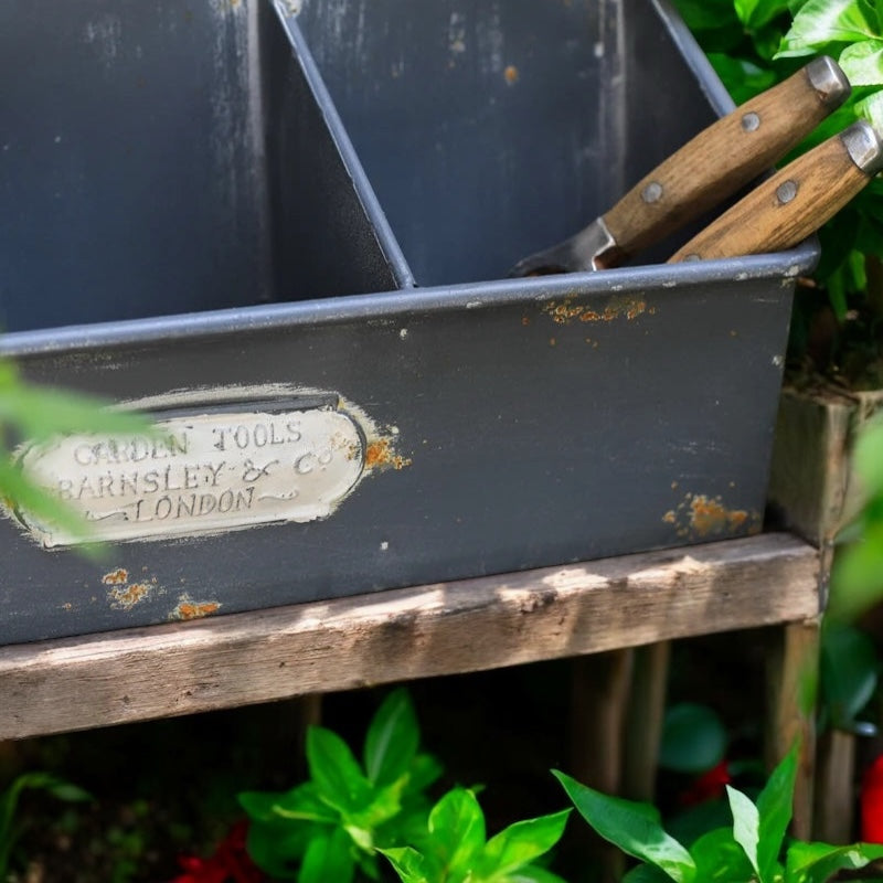 Wall Garden Rustic Metal Storage Organiser Gardener