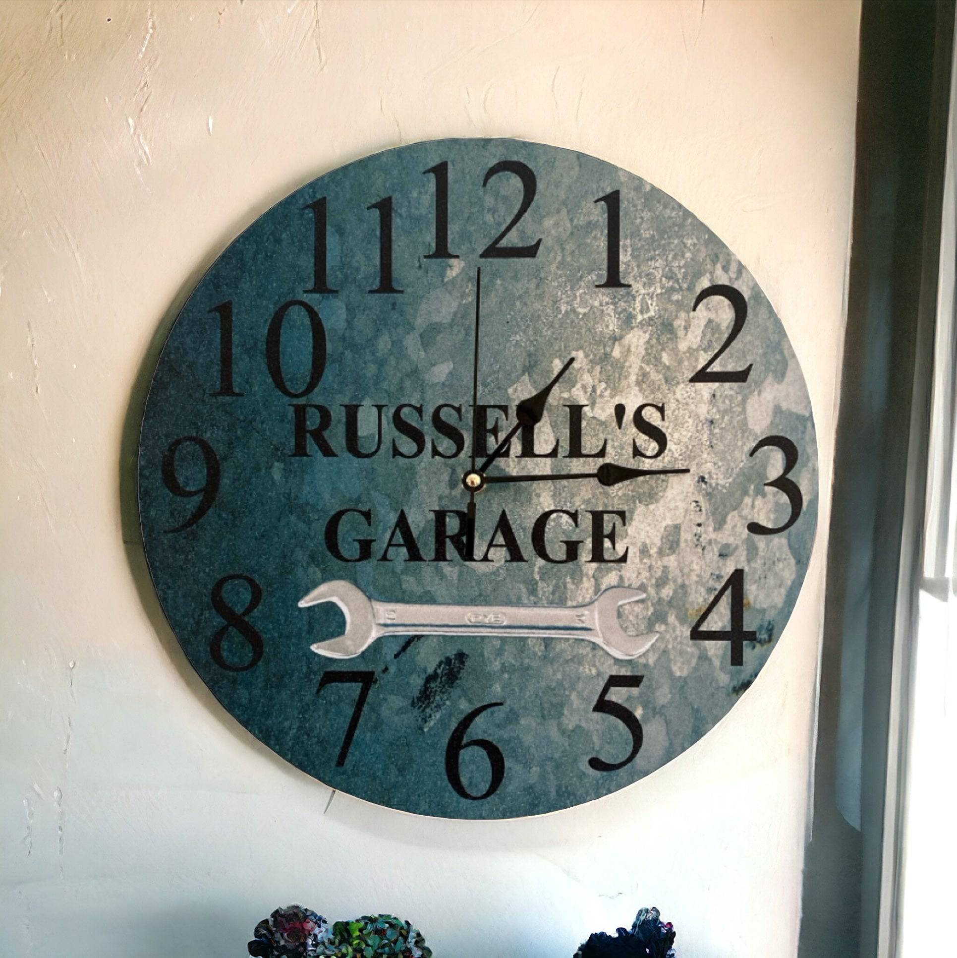 Clock Wall Garage Custom Personalised Aussie Made - The Renmy Store Homewares & Gifts 