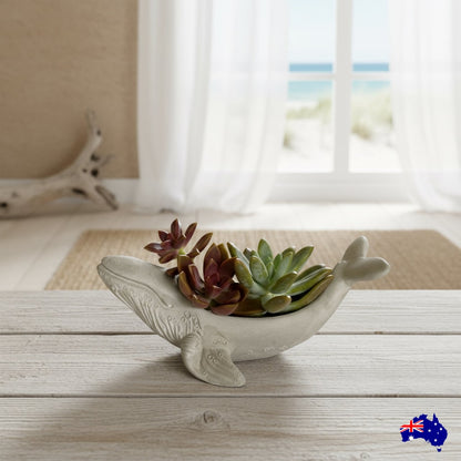Planter Pot Whale Coastal Aussie Handmade Concrete