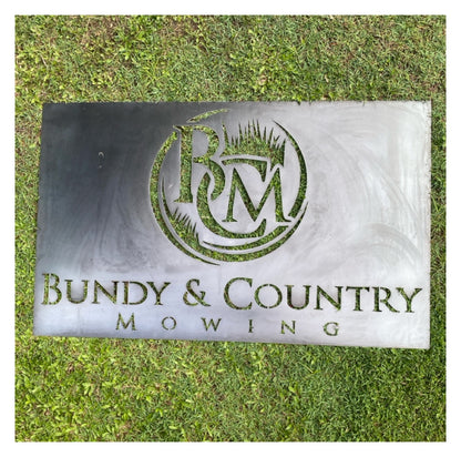 Business Logo Company Shop Custom Rusty Cor10 Steel Metal Sign