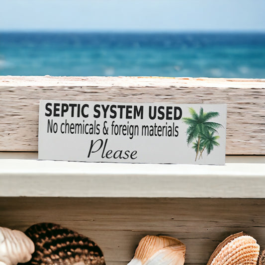 Toilet Septic System Tropical Palm Trees Sign - The Renmy Store Homewares & Gifts 