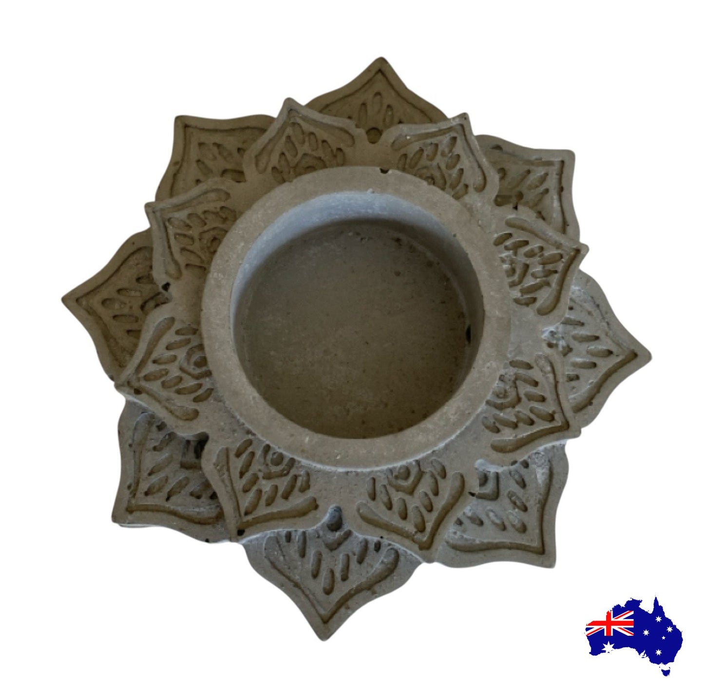 Candle Holder Mandala Aussie Handmade Concrete