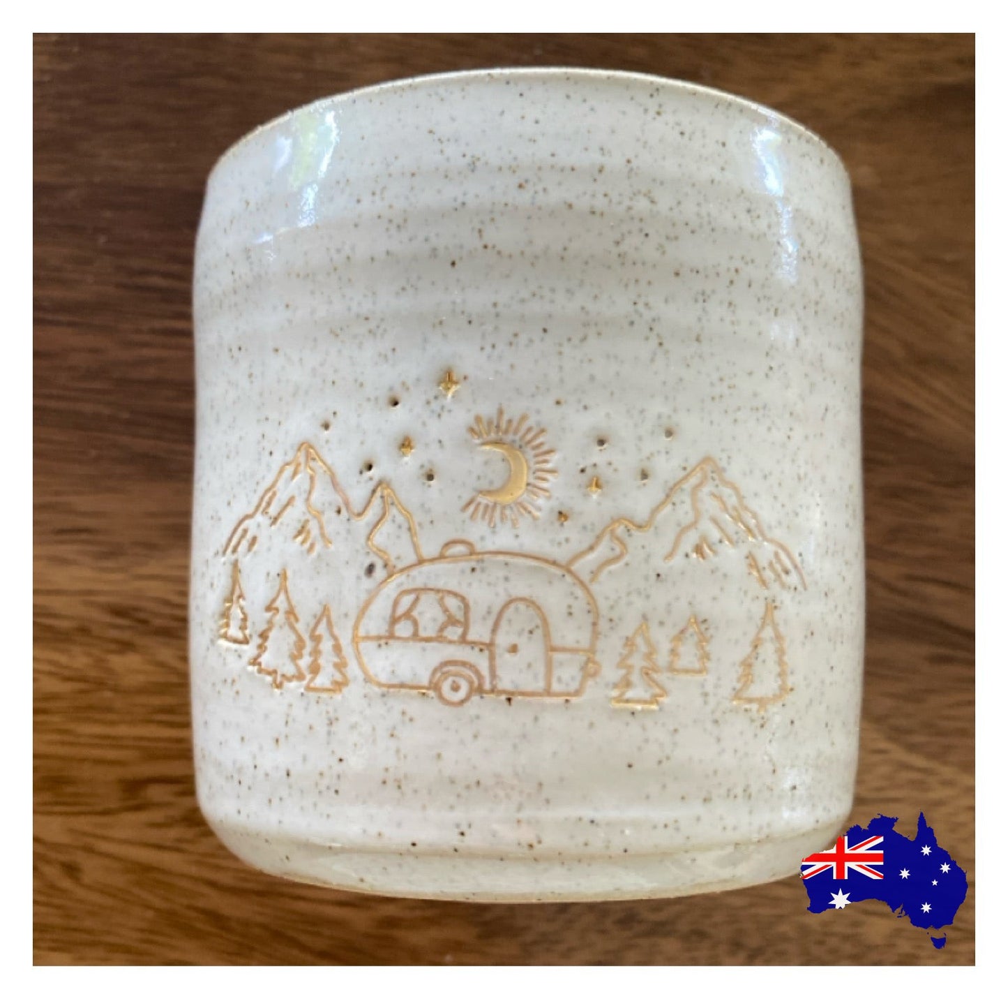 Mug Cup Camping Caravan Pottery Ceramic Aussie Made