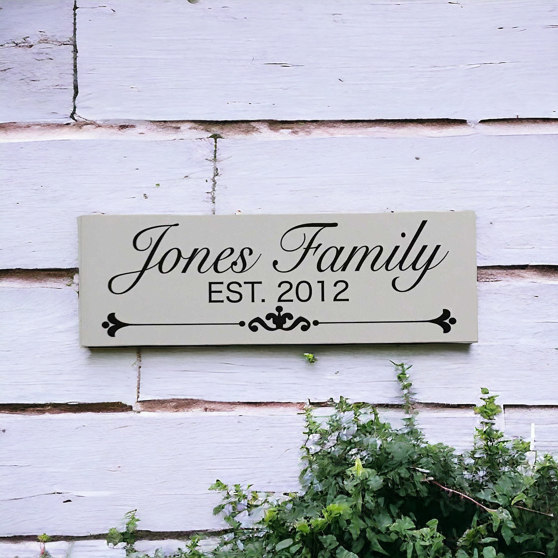 Family Name Custom Personalised White Sign - The Renmy Store Homewares & Gifts 