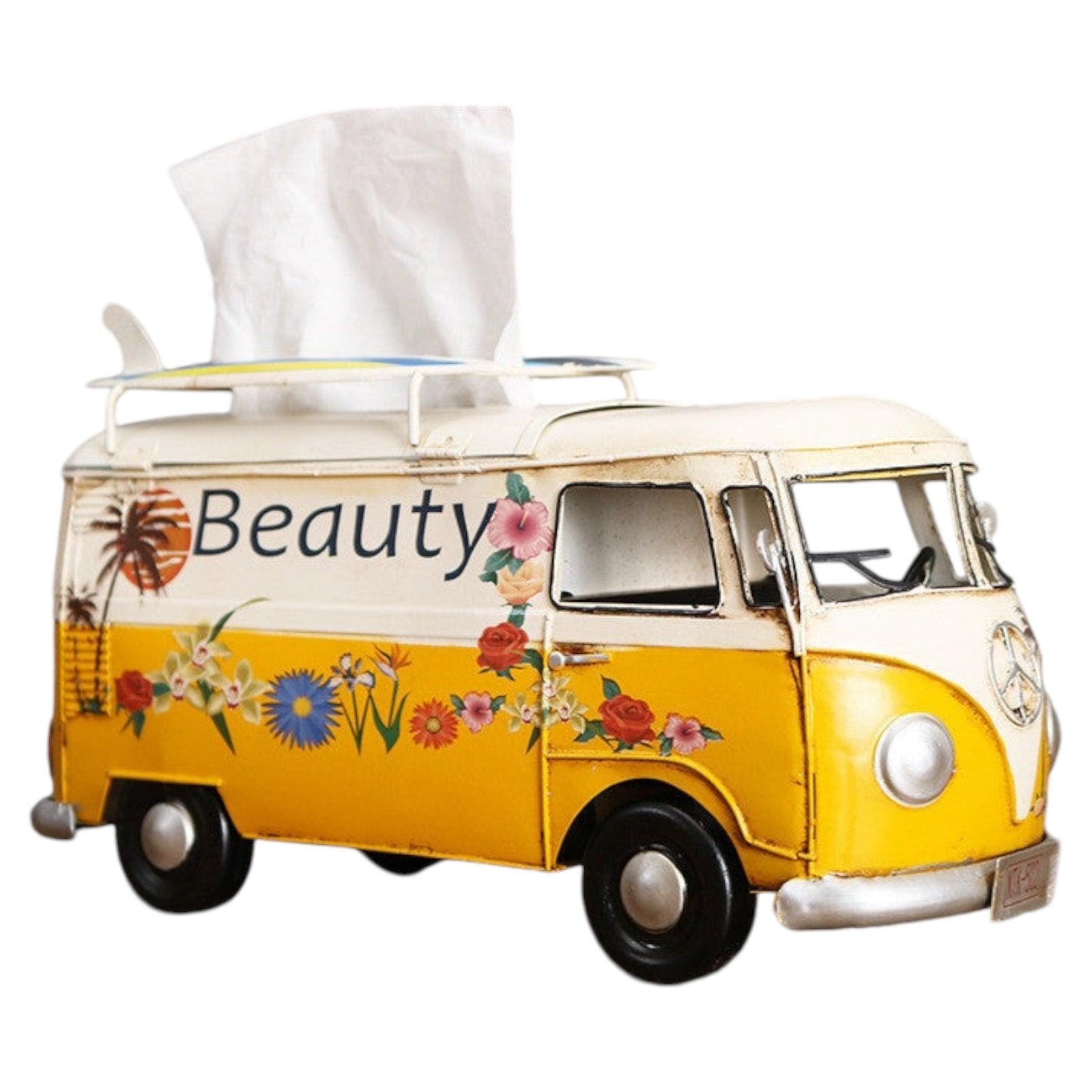 Tissue Box VW Van Coastal Beach Vibes Ornament - The Renmy Store Homewares & Gifts 