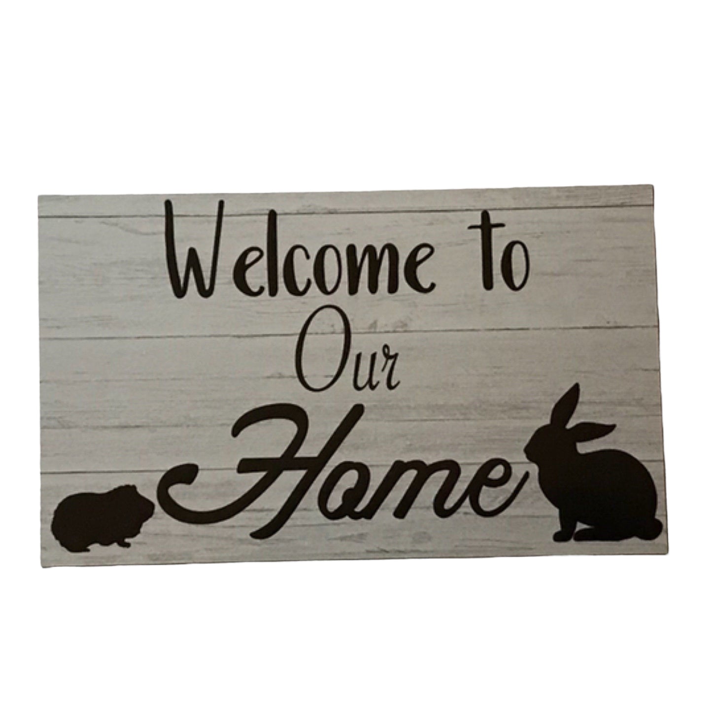 Welcome To Our Home Rabbit Guinea Pig Sign - The Renmy Store Homewares & Gifts 