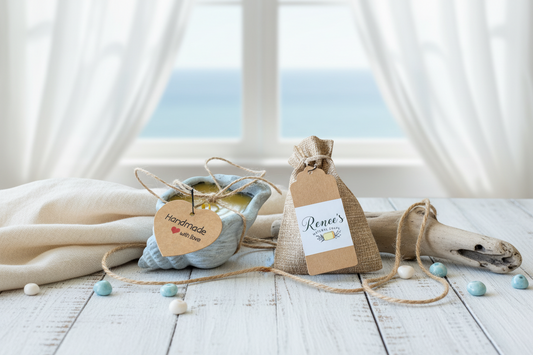 Shell Beeswax Candle Olive Oil Soap Gift Set Aussie Handmade