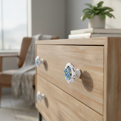 Cabinet Knob Set of 2 | Eos Rustic Metal & Resin Drawer Pull