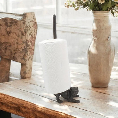 Paper Towel Holder Cat Cast Iron - The Renmy Store Homewares & Gifts 