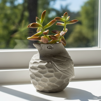 Planter Pot Bird Vase Aussie Handmade Concrete