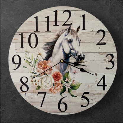 Clock Wall Andalusian Horse Floral Aussie Made