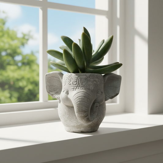 Planter Pot Elephant Boho Aussie Handmade Concrete