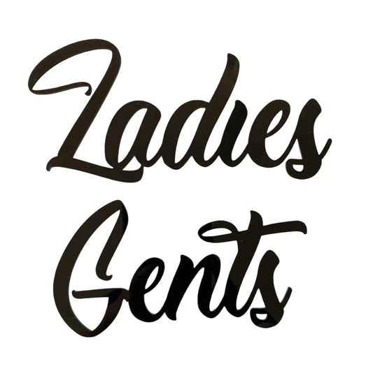 Gents Ladies Door Word Acrylic Wall Art Vintage - The Renmy Store Homewares & Gifts 