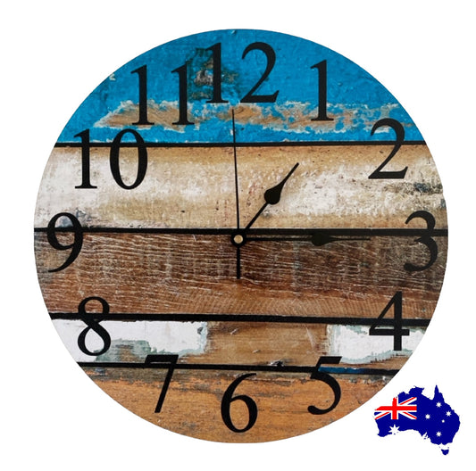 Clock Wall Rustic Timber Aussie Made - The Renmy Store Homewares & Gifts 