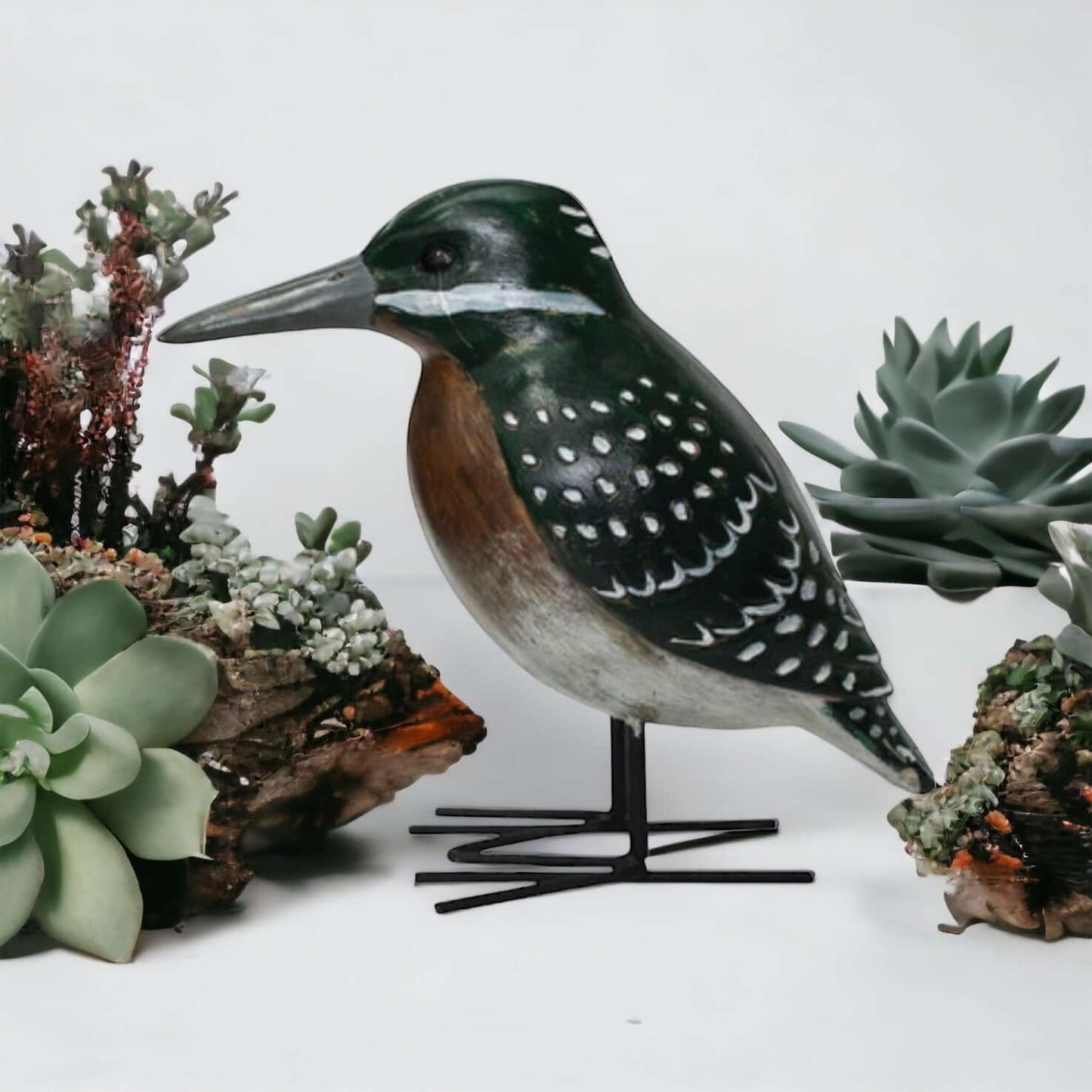 Bird Kingfisher King Natural Ornament