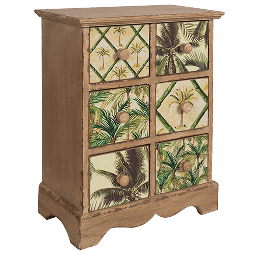 Table Top Draws Storage Rustic Palm Trees - The Renmy Store Homewares & Gifts 