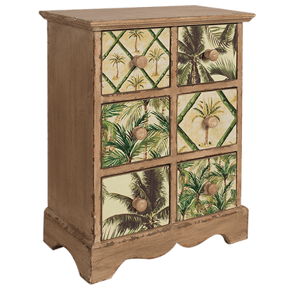 Table Top Draws Storage Rustic Palm Trees - The Renmy Store Homewares & Gifts 