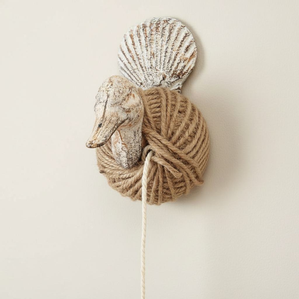 Duck String Holder | Rustic Wall Mounted Metal Twine Dispenser | Farmhouse Kitchen Craft Decor