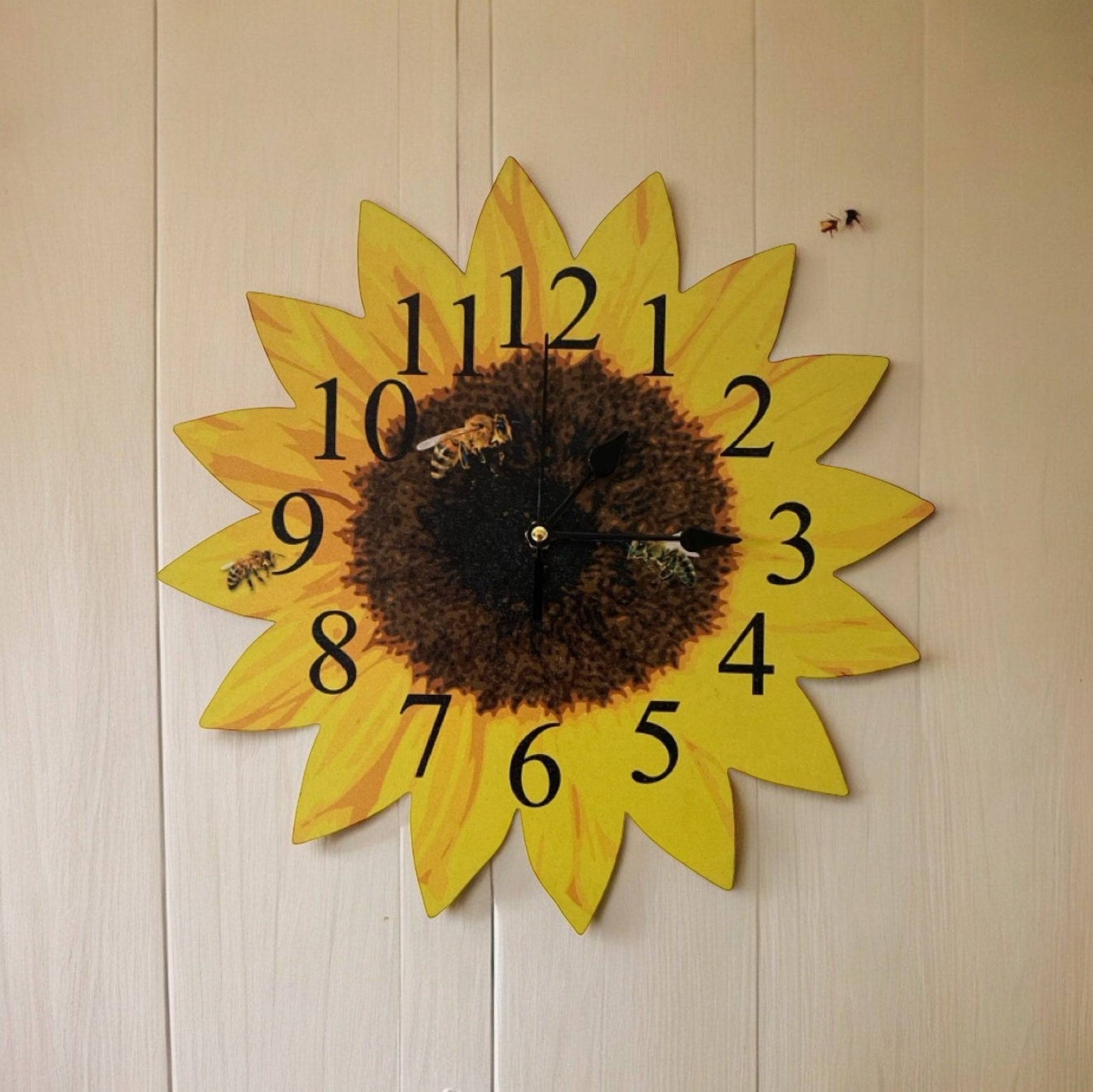 Clock Wall Sunflower Bee Sunshine Aussie Made - The Renmy Store Homewares & Gifts 