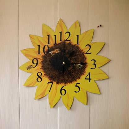 Clock Wall Sunflower Bee Sunshine Aussie Made - The Renmy Store Homewares & Gifts 