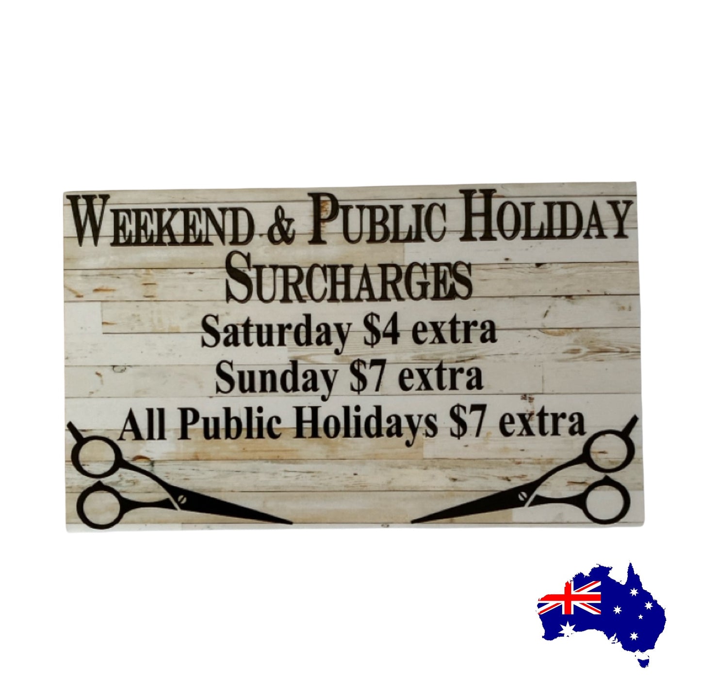 Surcharges Custom Personalised Sign | Hairdresser Barber Tailor | Outdoor Aussie Made