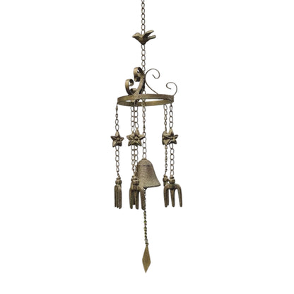 Vintage Cast Iron Bird Wind Chime, 65cm