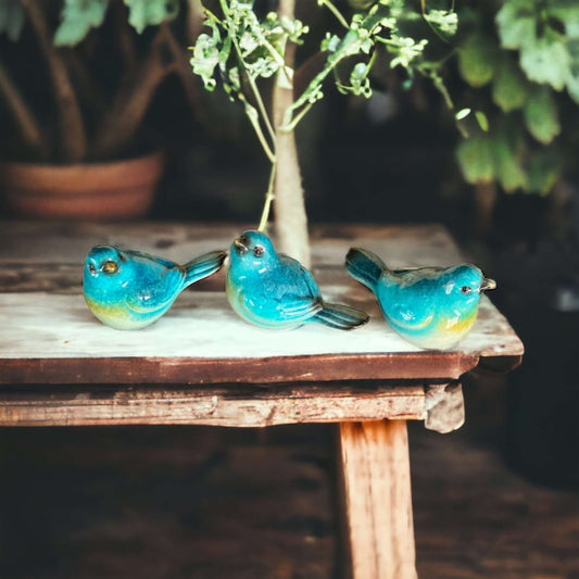Bird Birds Blue Wren Set Of 3 - The Renmy Store Homewares & Gifts 