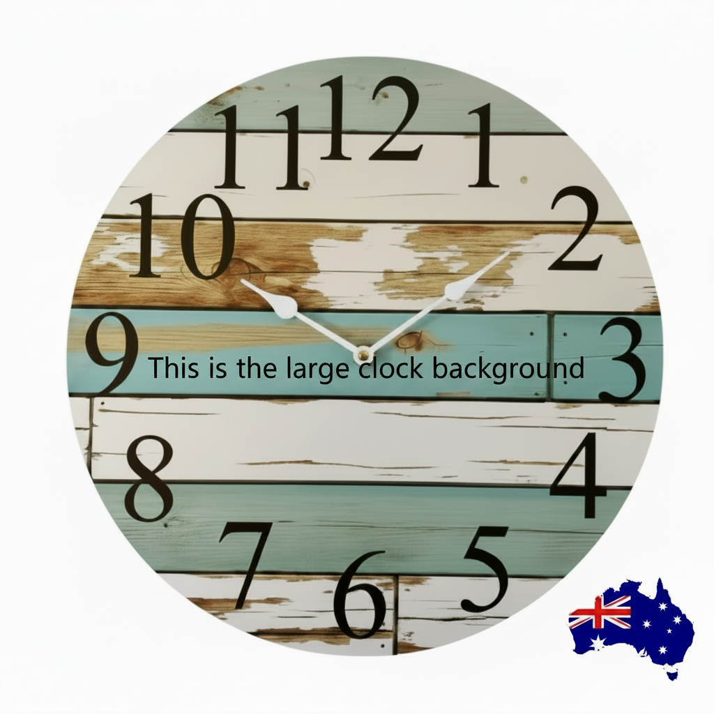 Blue Custom Personalised Wall Clock 30cm 60cm - Aussie Made