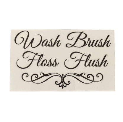 Wash Brush Floss Flush Bathroom Rules Sign - The Renmy Store Homewares & Gifts 