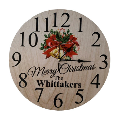 Clock Wall Christmas Family Custom Personalised Aussie Made - The Renmy Store Homewares & Gifts 