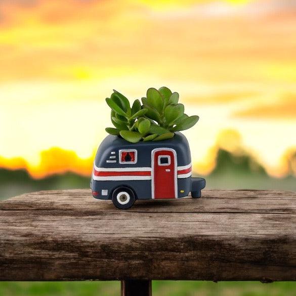 Caravan Camper Life Funky Pot Plant Planter Small - The Renmy Store Homewares & Gifts 