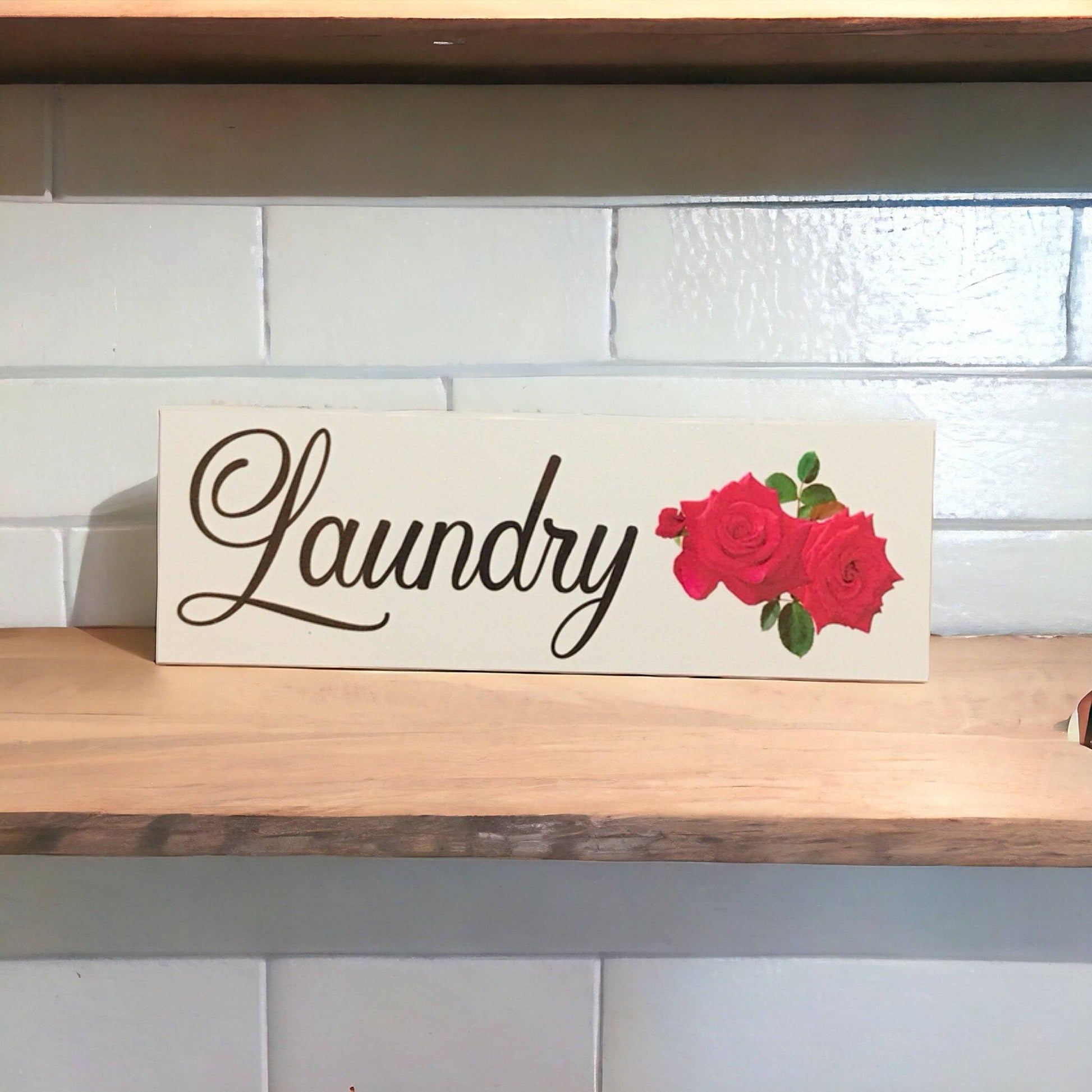 Red Rose Door Room Sign Toilet Laundry Bathroom - The Renmy Store Homewares & Gifts 