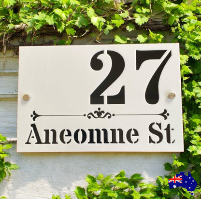 Personalised Street Number Address Letter Box White House Custom Classic Sign - The Renmy Store Homewares & Gifts 