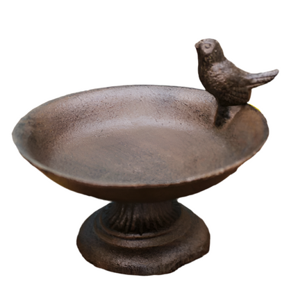 Bird Feeder Cast Iron Antique Rustic Round