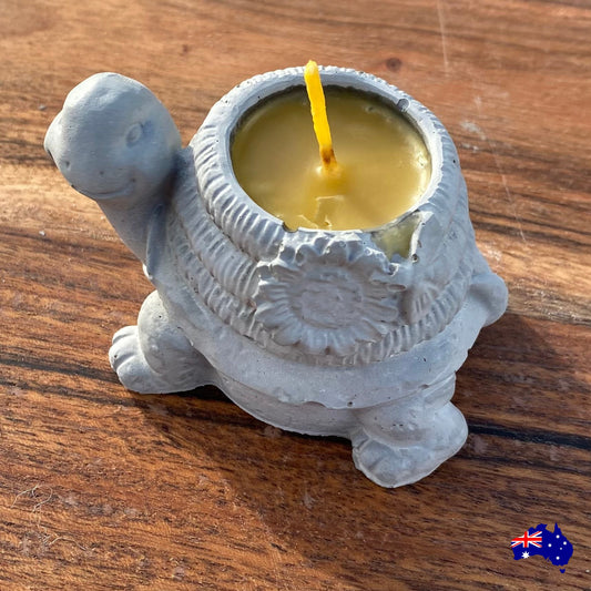 Pure Beeswax Turtle Candle Aussie Handmade