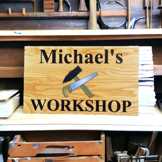 Workshop Woodwork Custom Personalised Sign