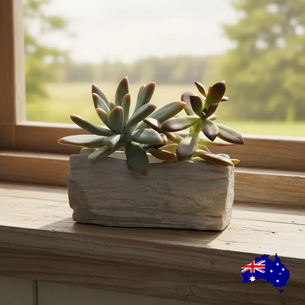 Planter Pot Tree Log Rustic Aussie Handmade Concrete