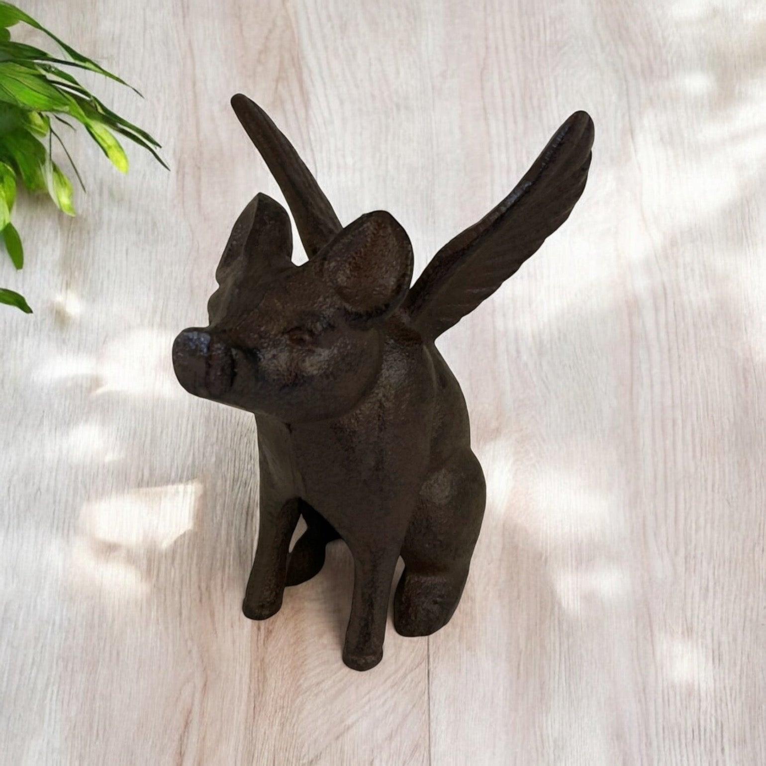 Phone Holder Cast Iron Flying Pig Ornament - The Renmy Store Homewares & Gifts 