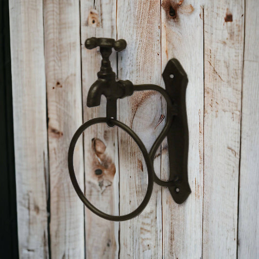 Towel Holder Rustic Bathroom Tap - The Renmy Store Homewares & Gifts 